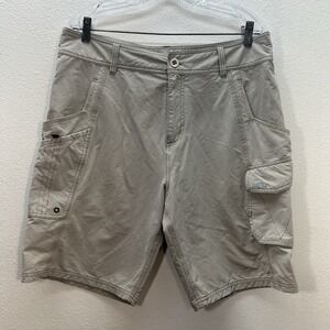 AFTCO Fishing Shorts Men's 38 Khaki Tan Nylon Utility Pockets Outdoors Gear